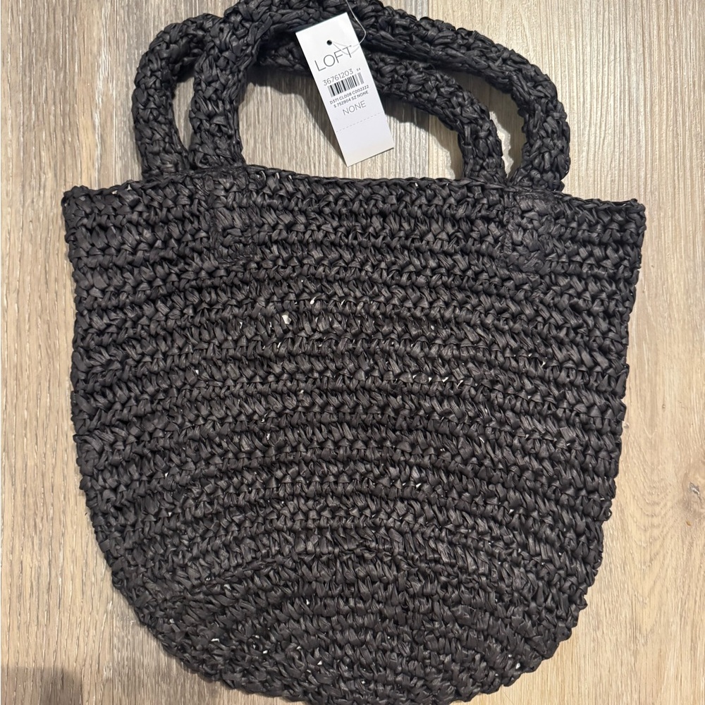 LOFT Charcoal Woven Tote